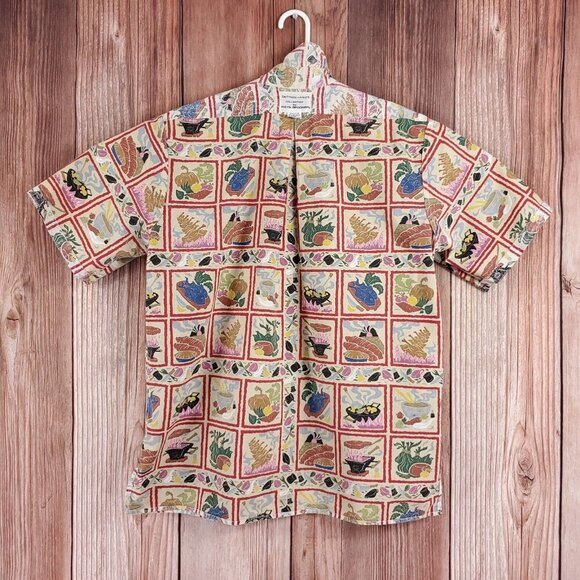 Reyn Spooner Dietrich Varez Size L Food Cooking Hibachi Grilling Hawaiian Shirt - Picture 4 of 12